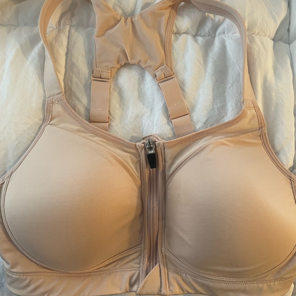 Zip front sports bra